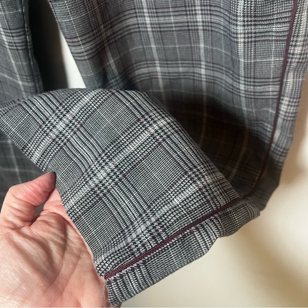 Abercrombie & Fitch Simone Grey Plaid High Rise Ankle Flare Trouser Pants Size M - Picture 3 of 9